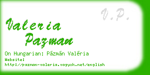 valeria pazman business card