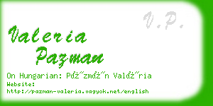 valeria pazman business card